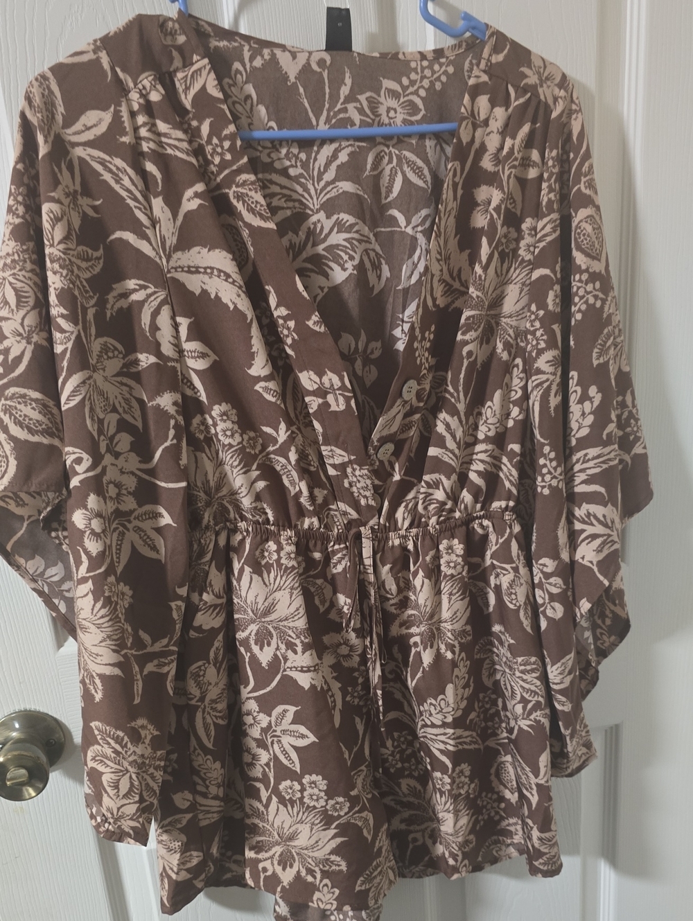 SHEIN Brown and Cream Floral Romper